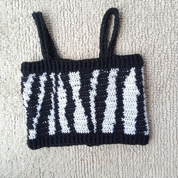 Zebra print crochet top-Animal print crochet top