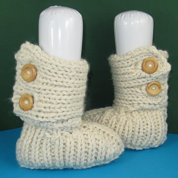 Super Chunky Two Button All Rib TV Slipper Boots