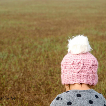 Chunky Cabled Heart Hat