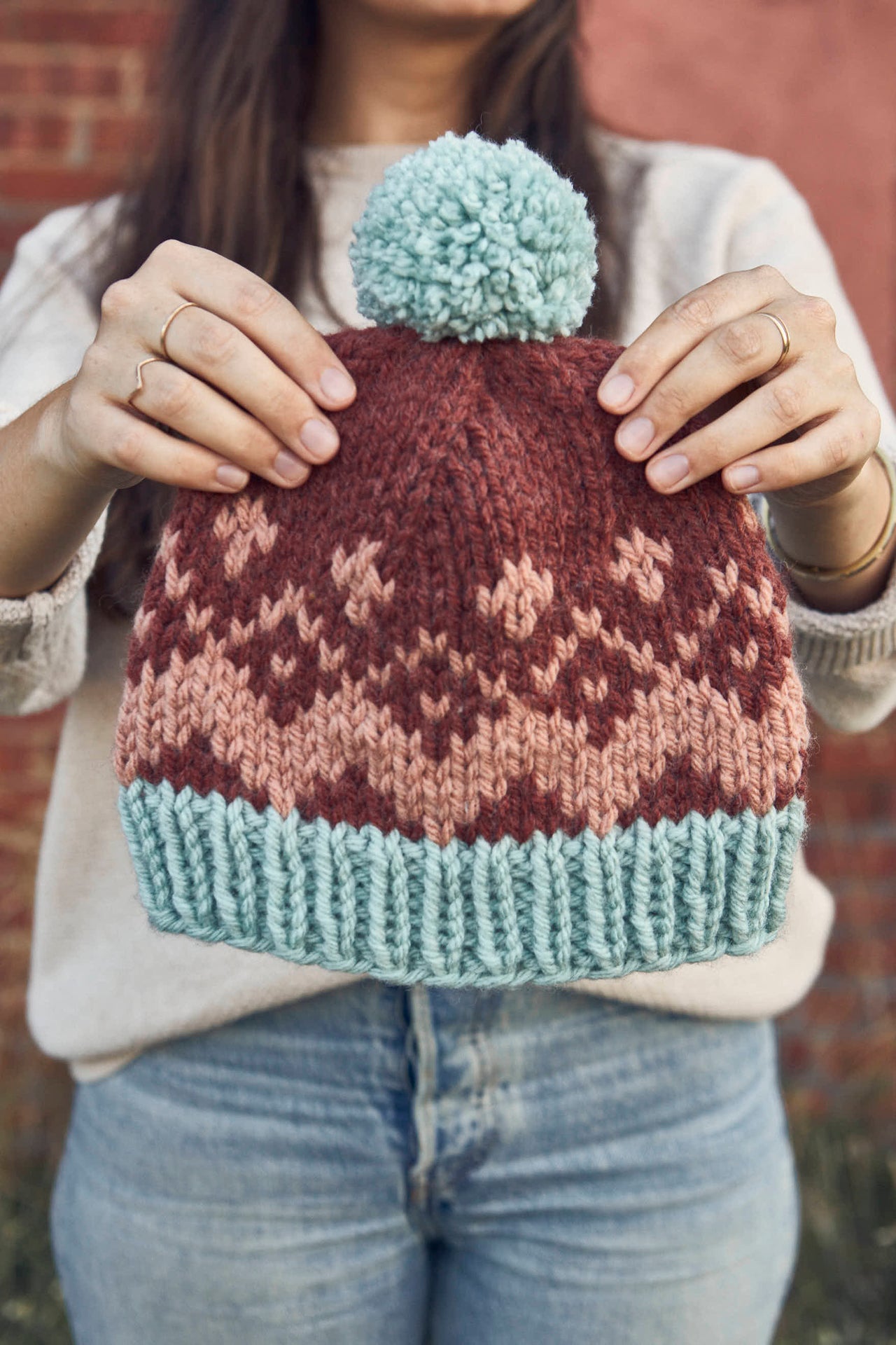 Trio Toboggan in Lion Brand Hue & Me - M20291-TWH - Downloadable PDF