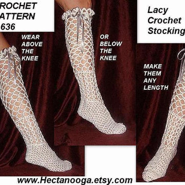 636 LACY FISH-NET CROCHET STOCKINGS