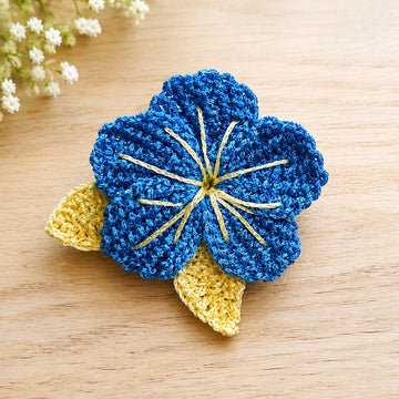 Tunisian Crochet Flower PDF Pattern | Crochet Appliqué with Video Tutorial