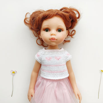 Hearts sweater for doll