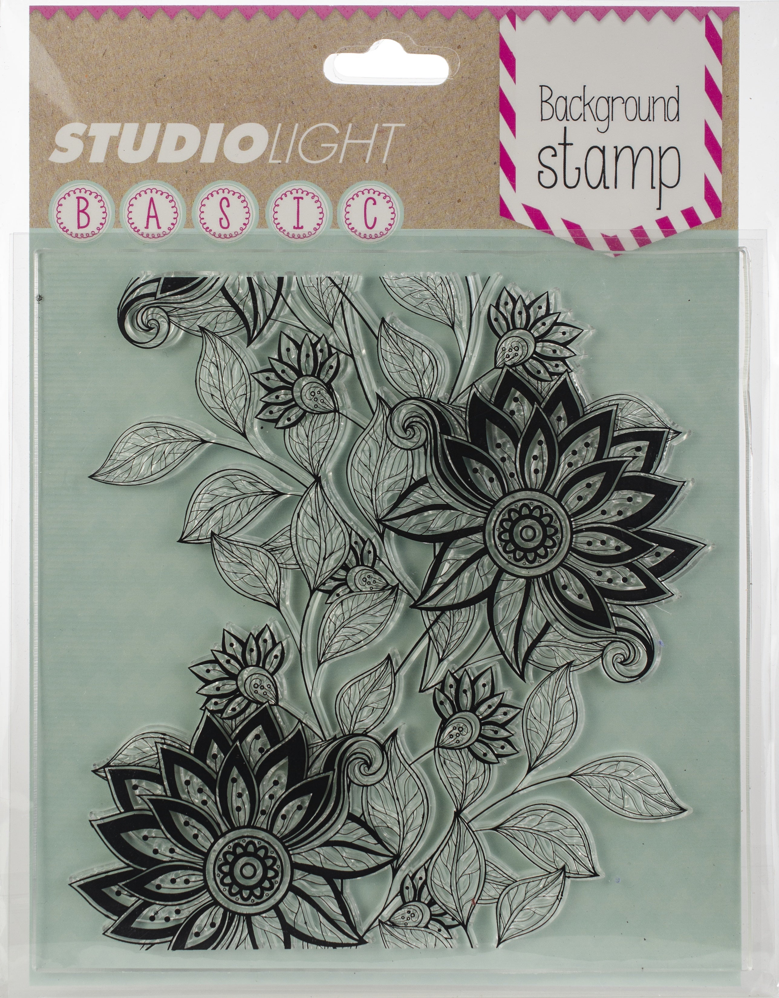 Studio Light Basic 5"X5" Background Stamp - Floral
