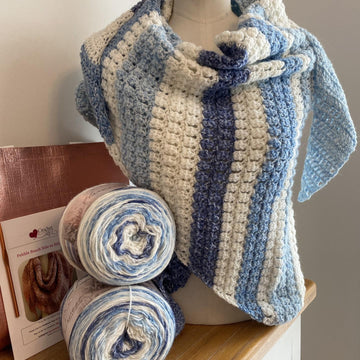 Pebble Beach Side to Side Shawl DK Harvest