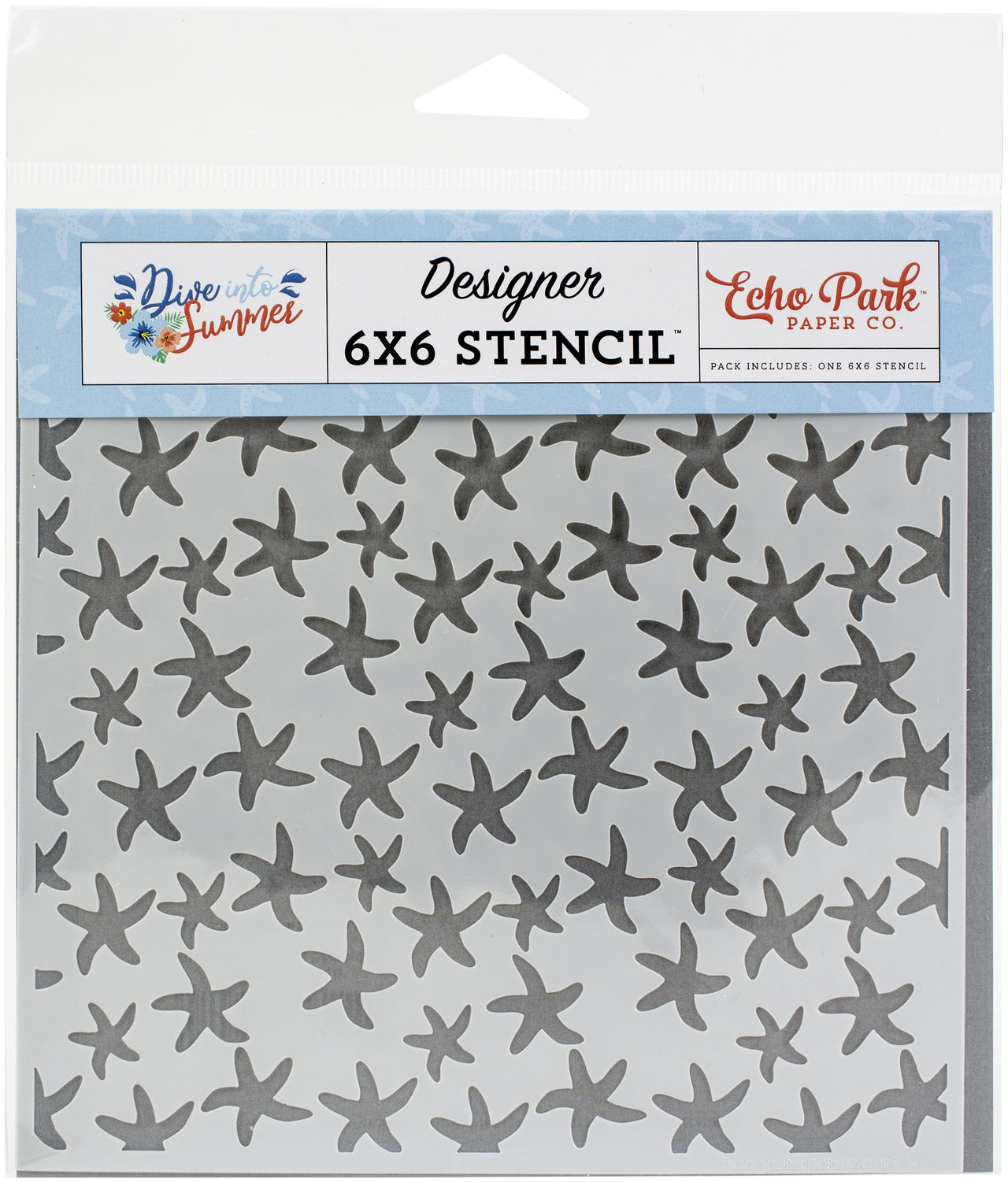 Echo Park Paper Echo Park Stencil 6"X6" - Swimming Starfish, Dive Into Summer