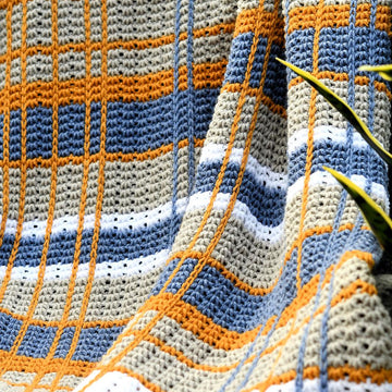 Plaid Tunisian Crochet Afghan