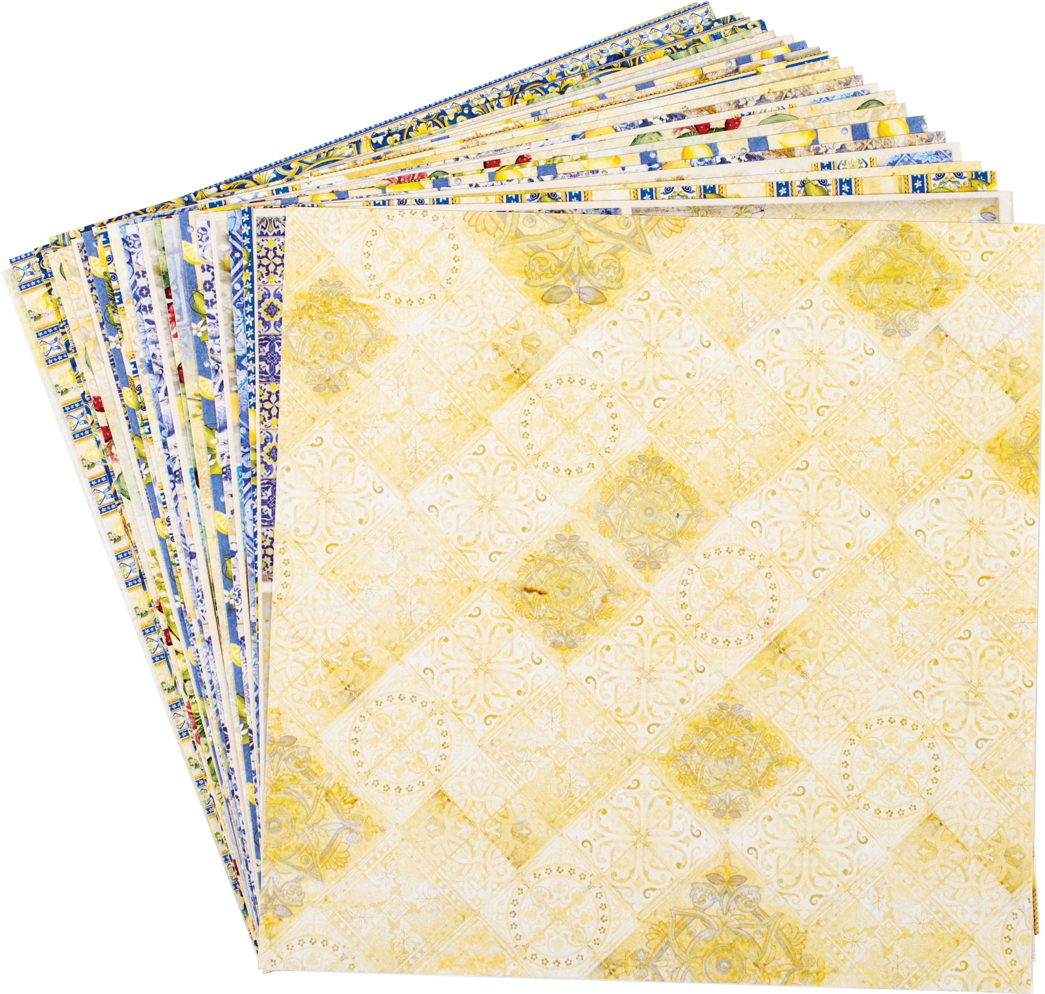 Ciao Bella Double-Sided Paper Pack 90lb 6"X6" 24/Pkg - Sicilia, 12 Designs/2 Each