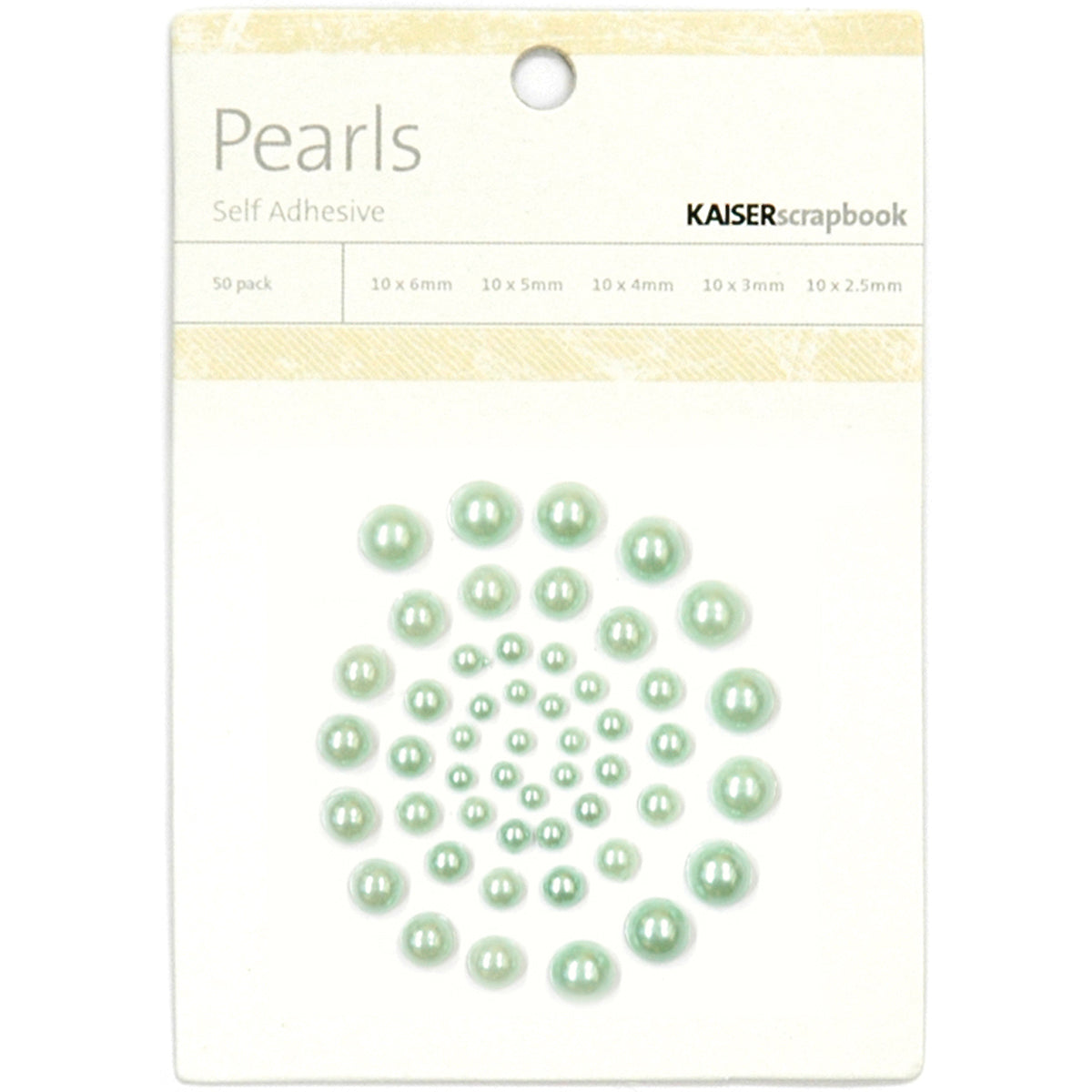 Kaisercraft Adhesive Pearls 50/Pkg - Ice Green