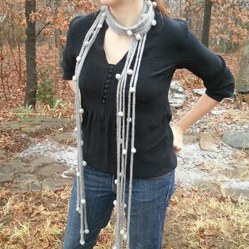 Shades of Grey Roped and Tied Scarf Necklace