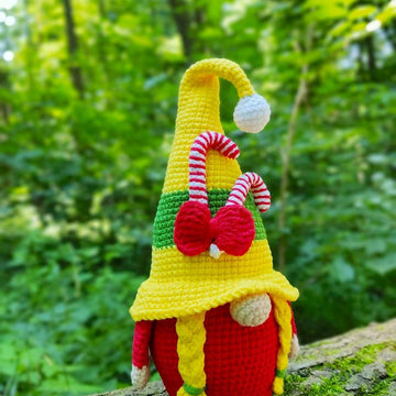 Christmas gnome (girl) with candy canes