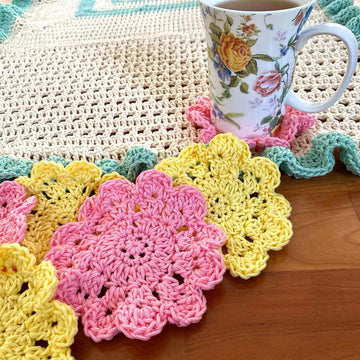 Spring Table Runner & Flower Coaster Set
