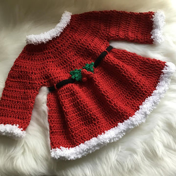 Santa Baby Dress & Cardigan Set N 338