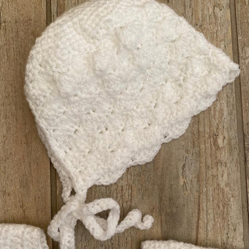 Shell Baby Cardigan and Bonnet