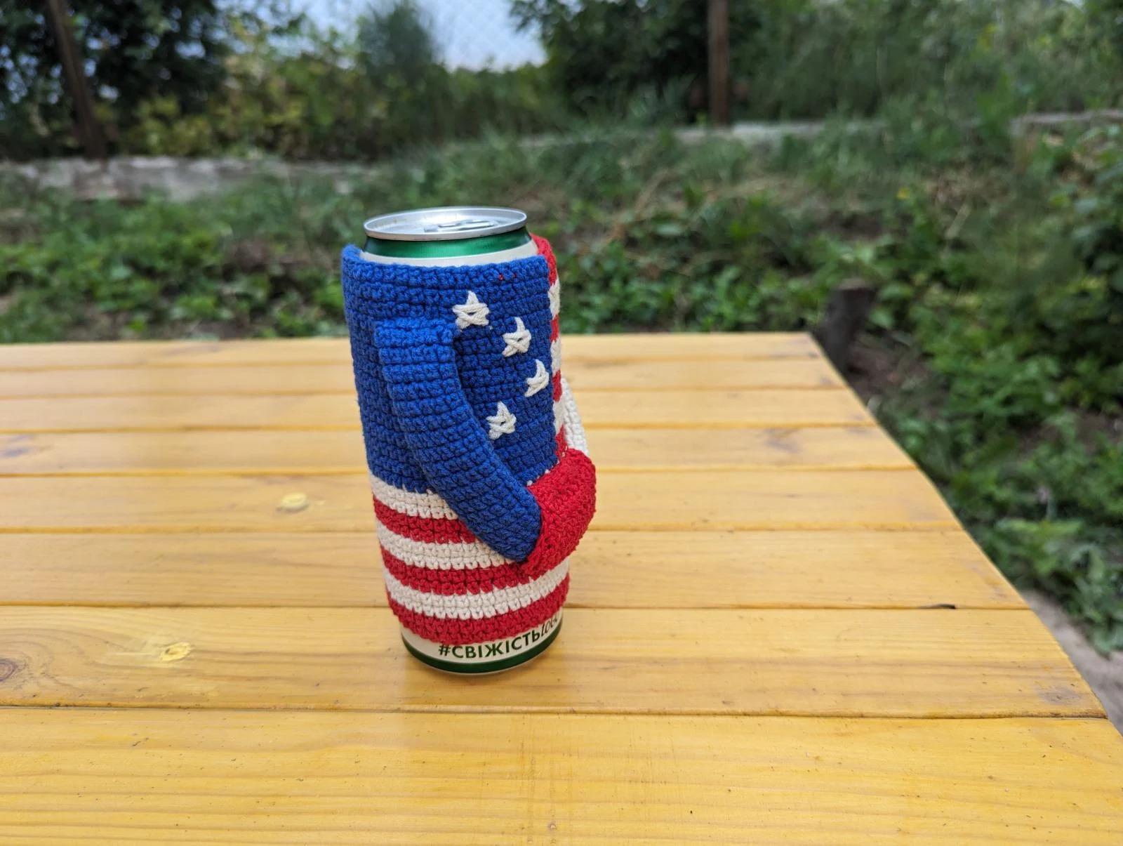 American Flag Beer Bottle Cozy English-US