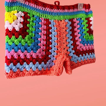 Asymmetric Crochet Shorts