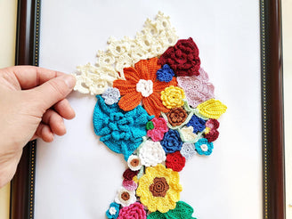 Queen Floral applique crochet pattern