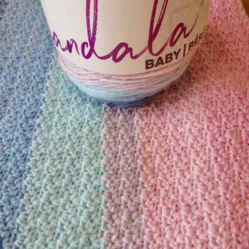 Pink & Blue Baby Bliss Blanket Crochet Pattern - Lion Brand Mandala Baby (DK Weight)