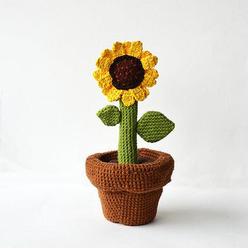 Sunflower in Pot Amigurumi Crochet Pattern