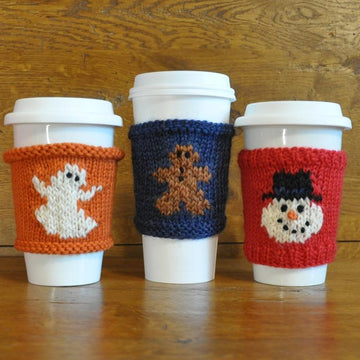 Coffee Cozies  Ghost-Gingerbread-Snowman Set