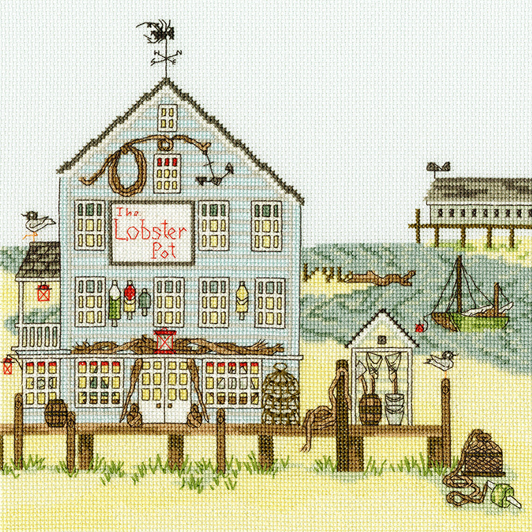 Bothy Threads New England Lobster Pot Cross Stitch Kit - 26cm x 26cm
