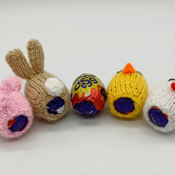 PDF KNITTING PATTERN Farm Yard Creme Egg Covers EASY Set Of 4 Pig Chick Bunny EASTER Oreo Egg