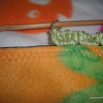Fleece Blanket with Crochet Edging