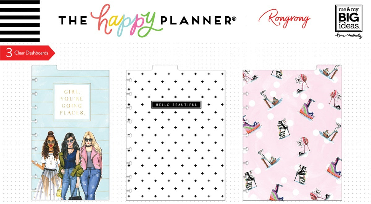 Happy Planner X Rongrong Medium Dashboards 3/Pkg - Going Places