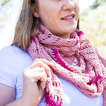 Striped Keyhole Boomerang Shawl