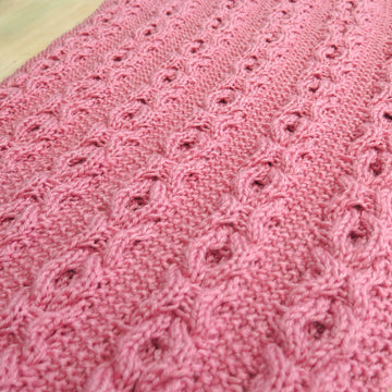 Reversible Hugs & Kisses Cable baby Blanket