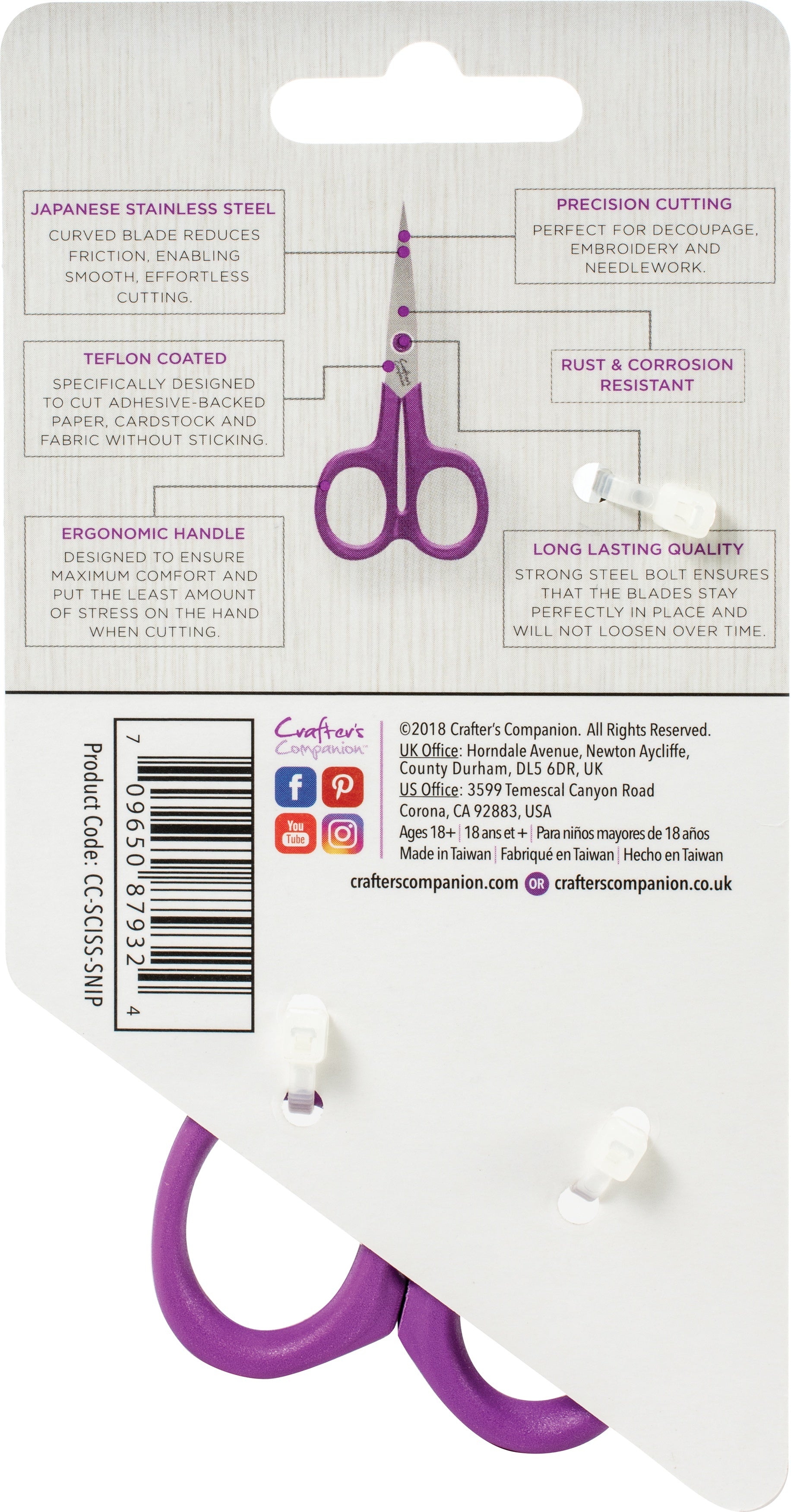 Crafter's Companion Scissors - 4.5" Precision Snips