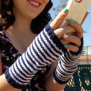Striped Fingerless Gloves