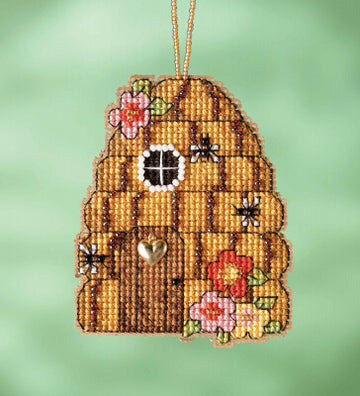 Mill Hill Beehive House Cross Stitch Kit - 2.5inw x 3.5inh