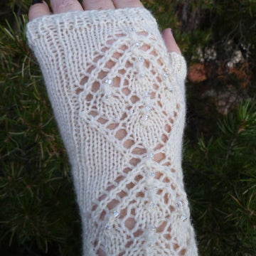 Frosted Winterberry Fingerless Gloves