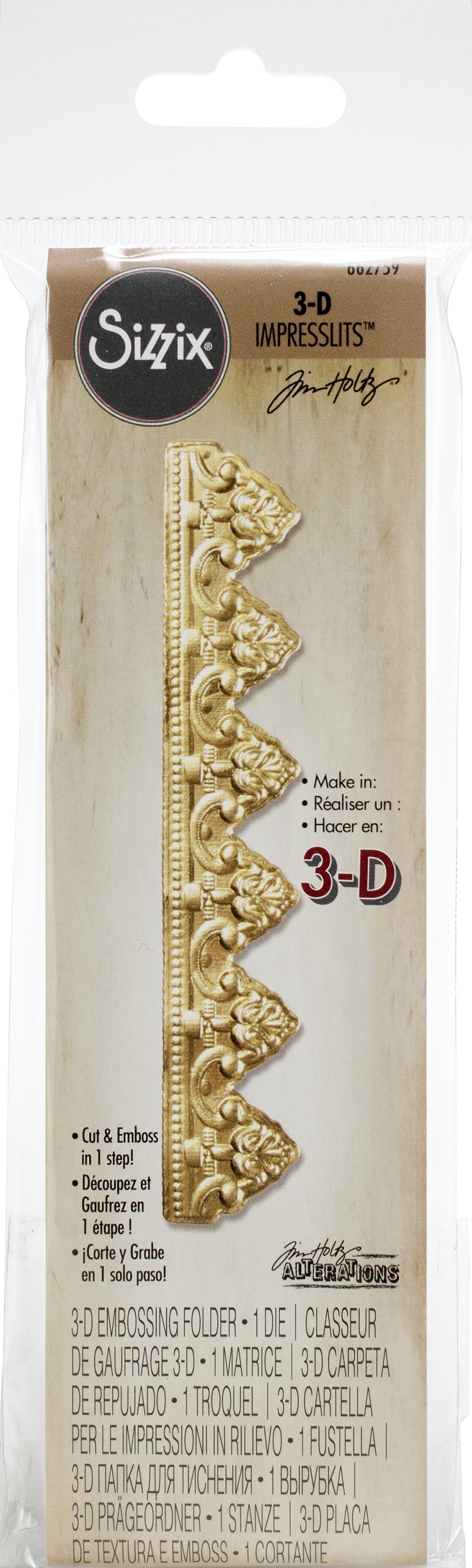 Sizzix 3D Impresslits Embossing Folder By Tim Holtz - Provincial