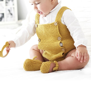 3-6 months - BUTTON-UP Knit Romper Pattern