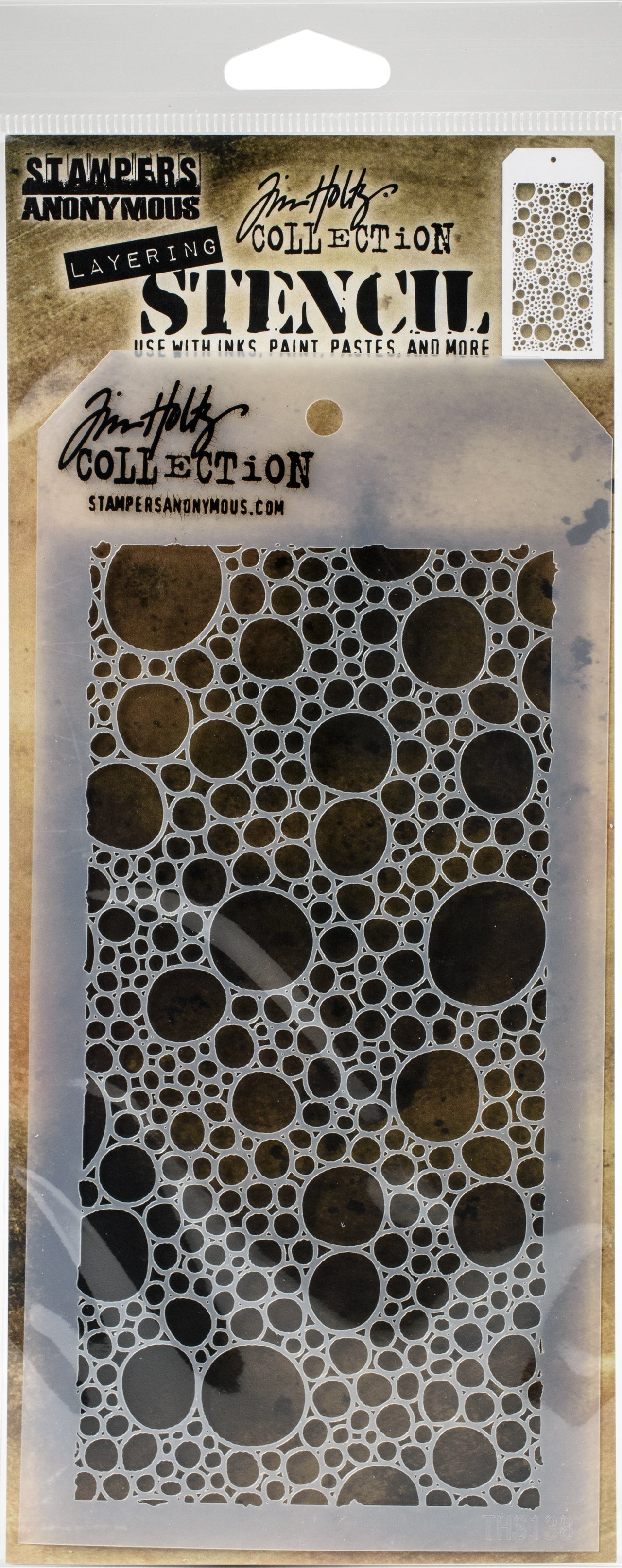 Stampers Anonymous Tim Holtz Layered Stencil 4.125"X8.5" - Bubbles -Layered