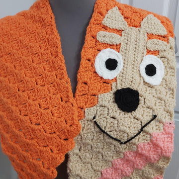 Orange Dog Scarf C2C
