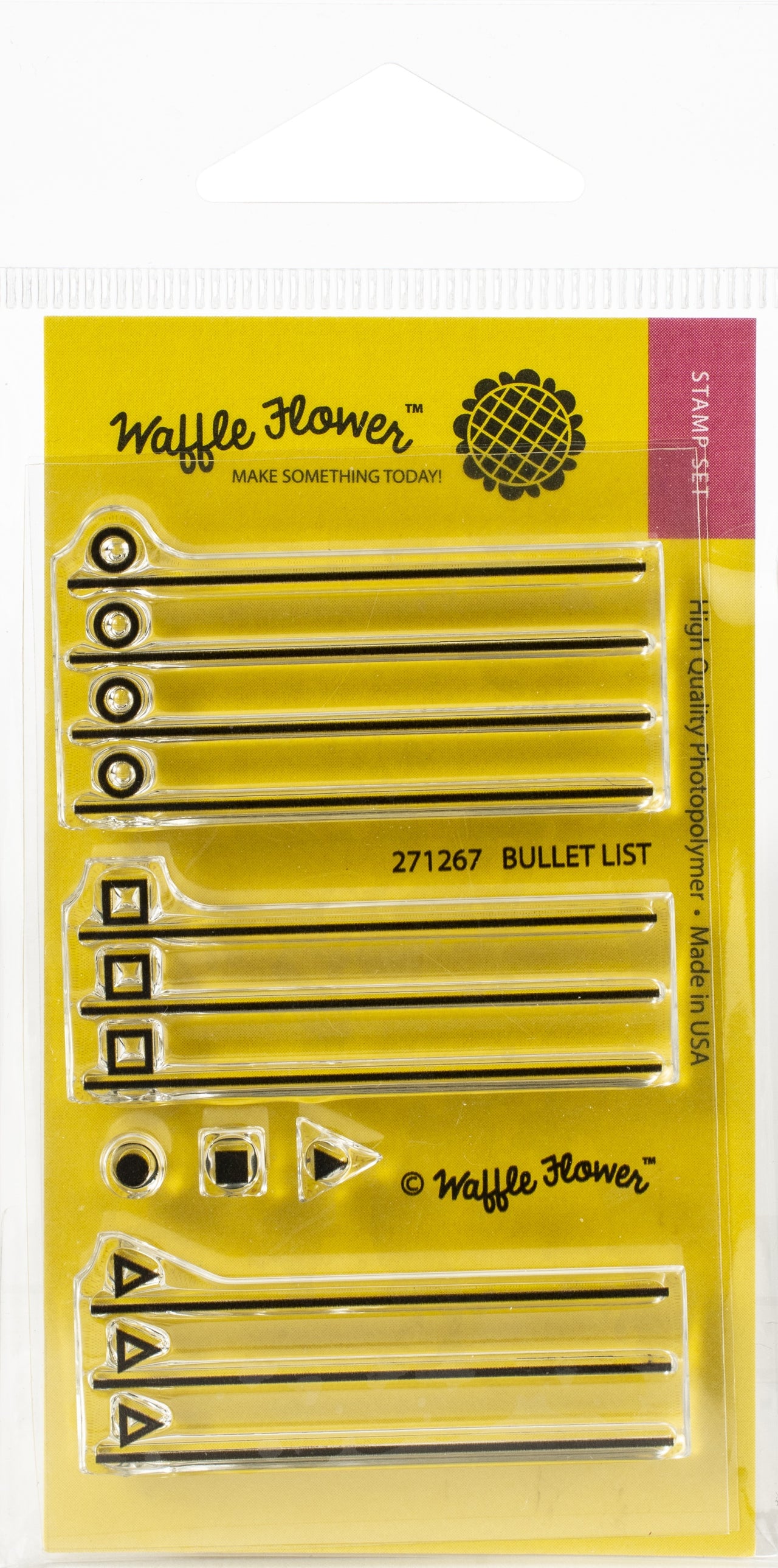 Waffle Flower Crafts Clear Stamps 2"X3" - Bullet List
