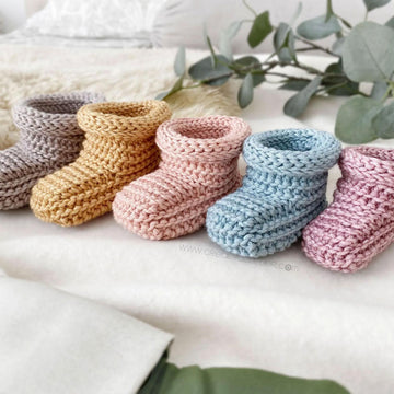 5 sizes - TINYTOES Crochet Booties Pattern