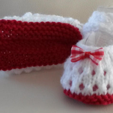 Girls Lacey Baby Shoes Knitting Pattern DK