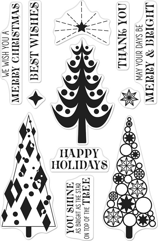 Hero Arts Clear Stamps 4"X6" - Stylized Christmas Trees