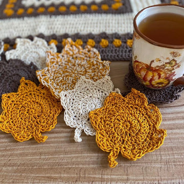 Autumn Table Cover and Leaf Coaster Set