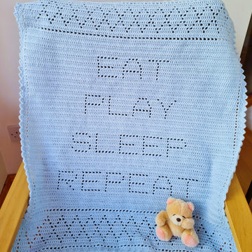 Eat Play Sleep Repeat Filet Blanket
