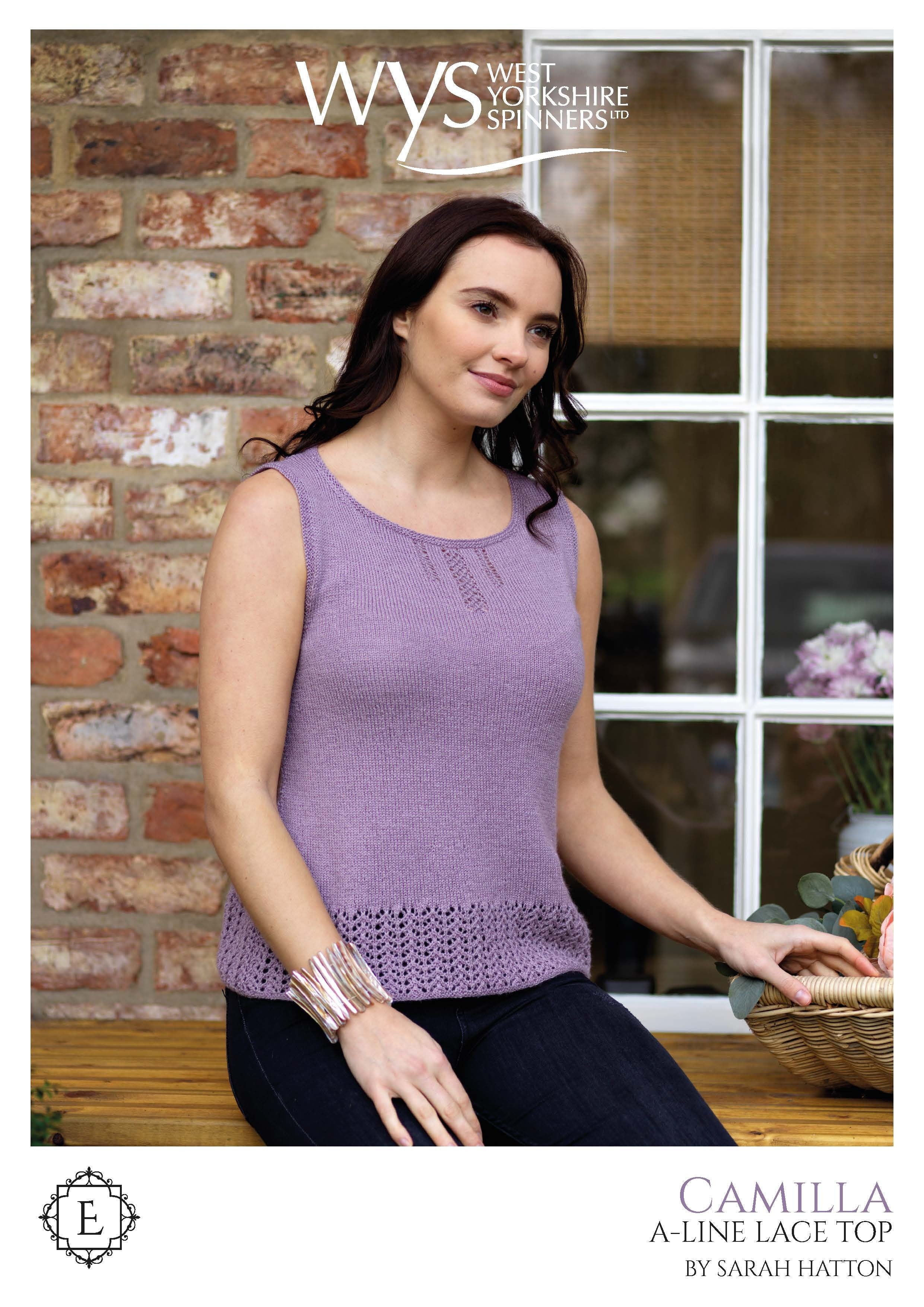 Camilla Line Top in West Yorkshire Spinners Exquisite Lace - Downloadable PDF