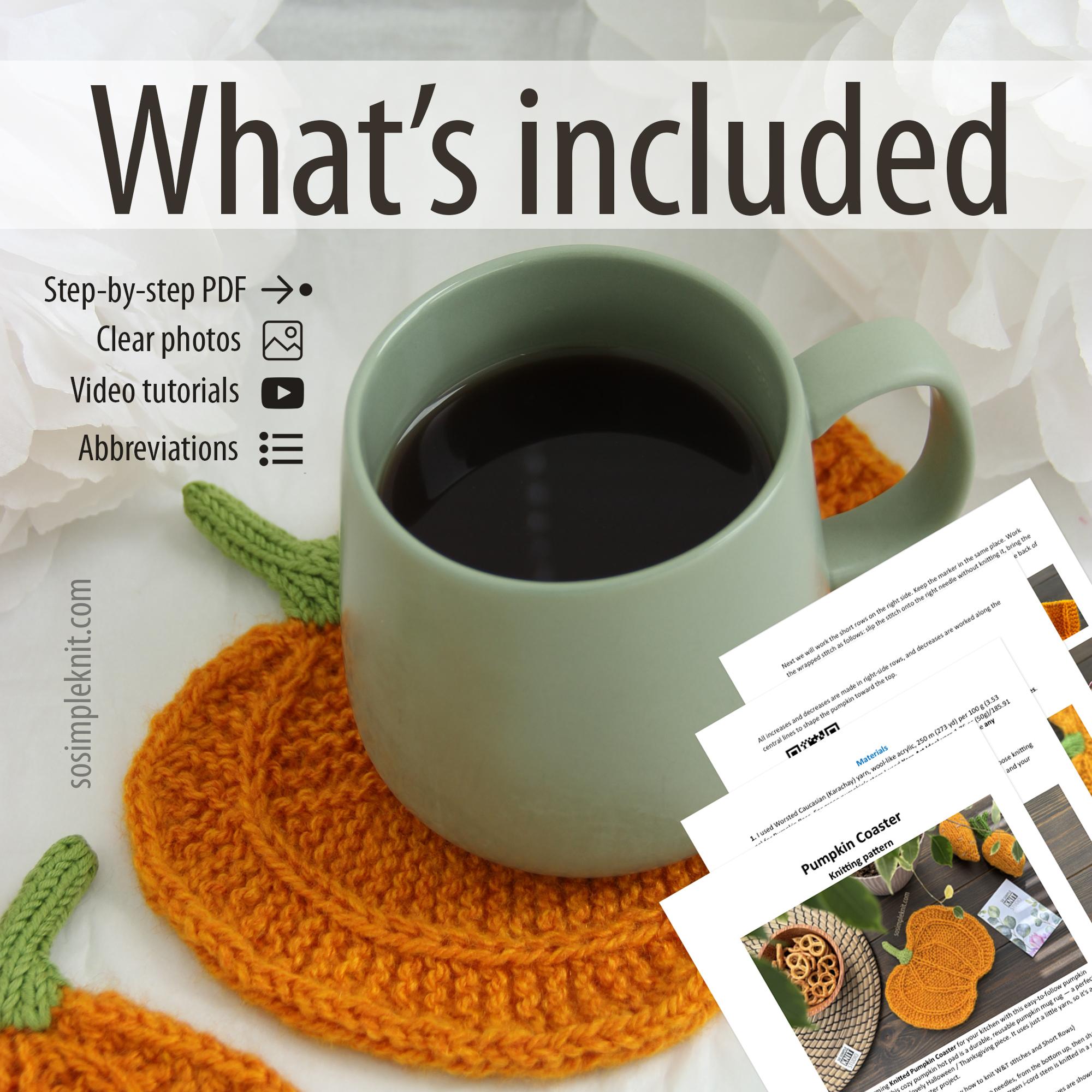 Knitted Pumpkin Coaster