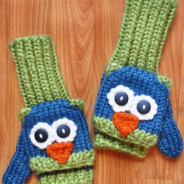 Smitten Mittens Fingerless Owl and Cat Animal Mittens