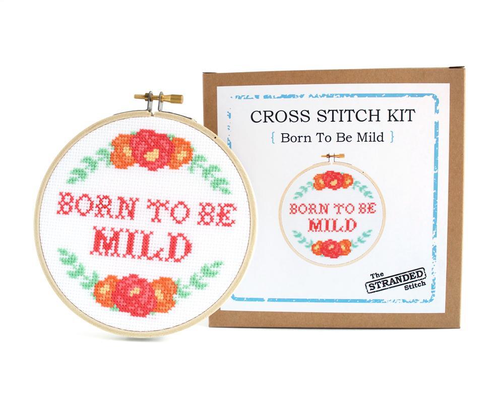 The Stranded Stitch Born to Be Mild Cross Stitch Kit - 5 inches