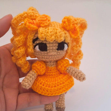 Orange Rainbow Crochet Doll Pattern 3 Levels in 1