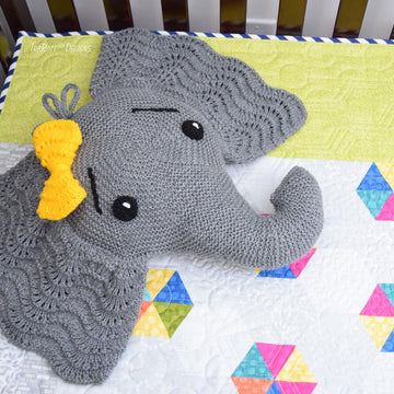 Josefina and Jeffery Knit Elephant Pillow